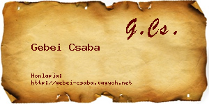 Gebei Csaba névjegykártya